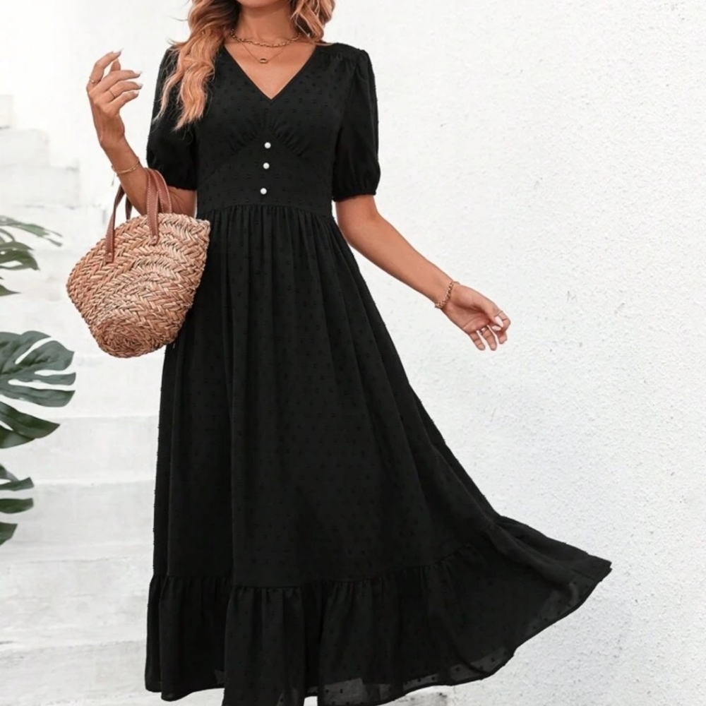 SHEIN Elegant Black Dress with Flattering Fit (Size 4)